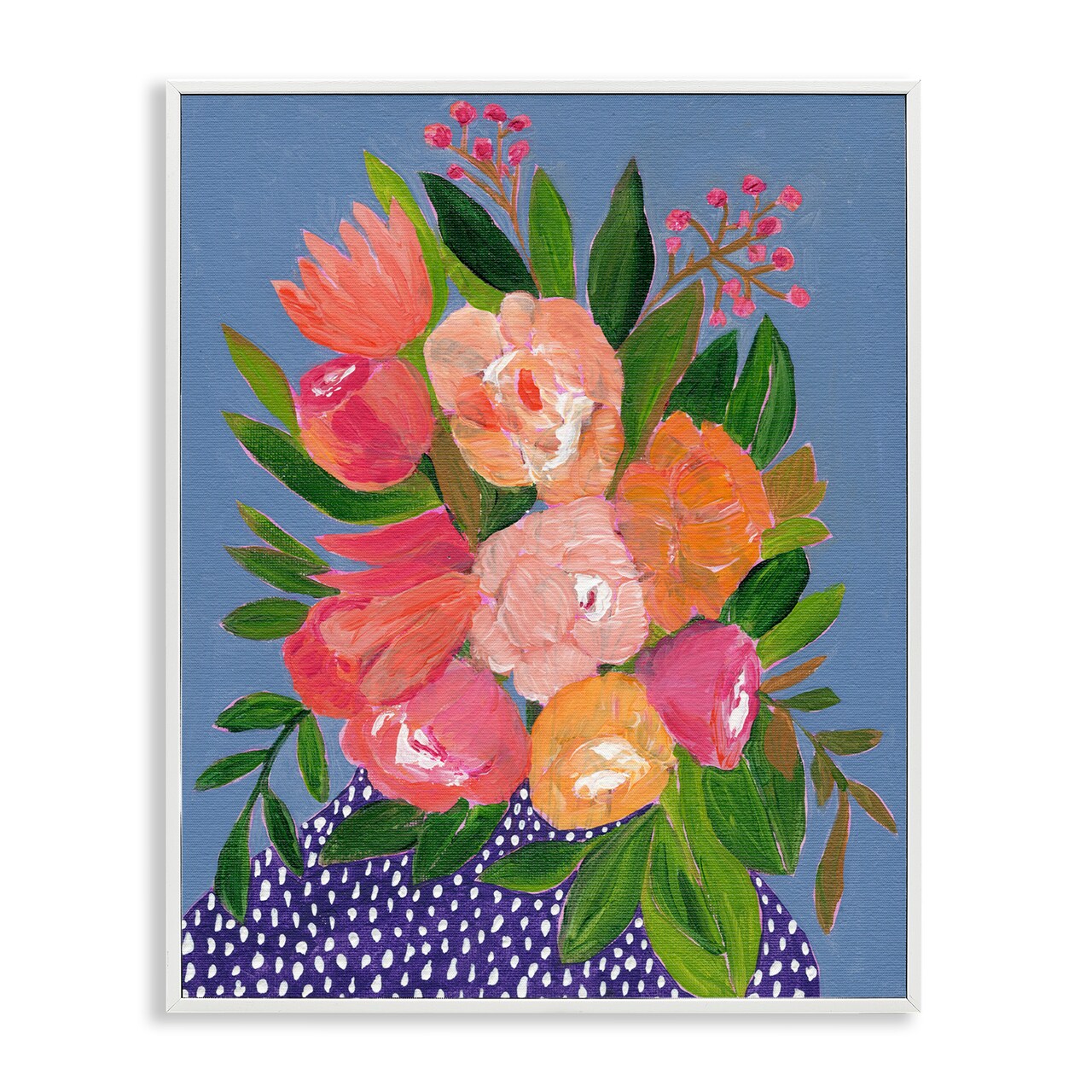 Stupell Industries Modern Speckled Flower Vase Framed Giclee Wall Art Design by Nikita Jariwala